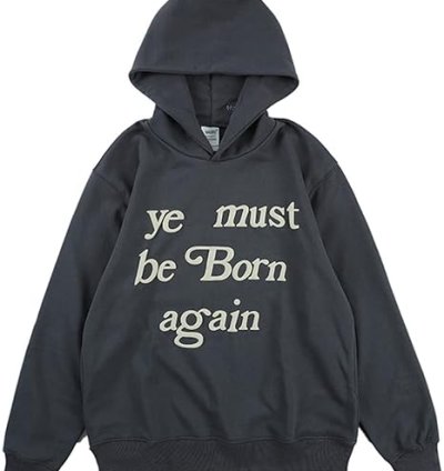 Saint Tears Lucky I See Ghosts Hoodie. Men's "See Ghosts" Western Rapper Gray Sweatshirt.